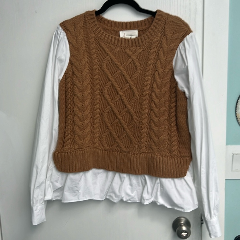 Anthropology faux sweater vest